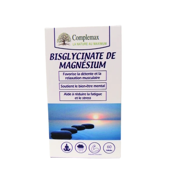 COMPLEMAX Bisglycinate de Magnésium 60 Gélules Stress Sommeil Muscles Énergie