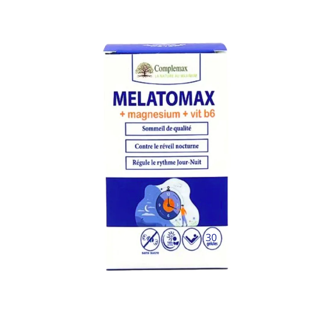 COMPLEMAX Melatomax Mélatonine+Magnésium+B6 30 Gélules Sommeil Endormissement Récupération