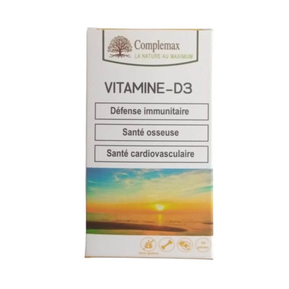 COMPLEMAXVitamine D3 60 Gélules - 1000 UI Immunité Os Muscles