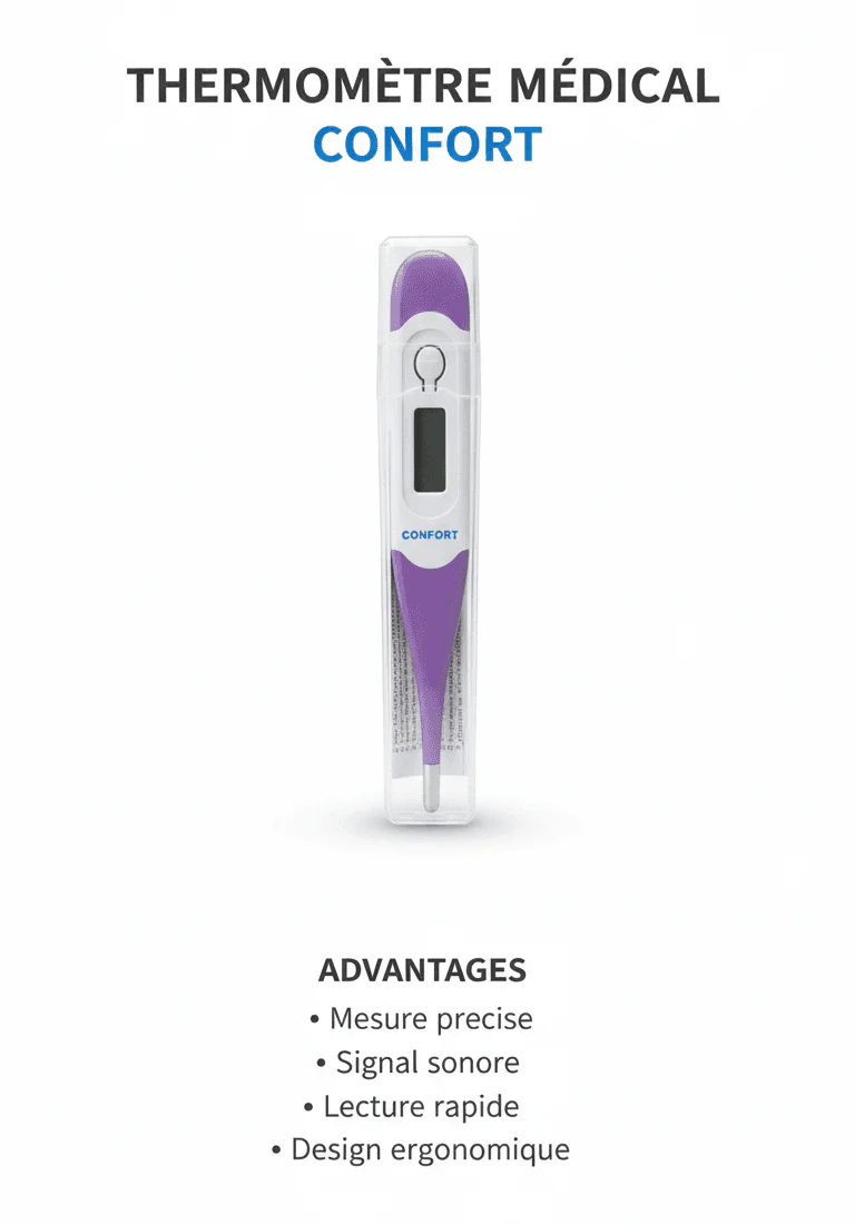 Confort Thermomètre Flexible - Thermomètre Médical Digital Précis - Image 3
