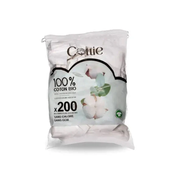 COTTIE Coton Pads Bio 200 Unités Disques Démaquillants Coton Biologique