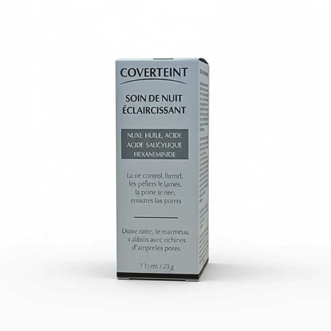 COVERTEINT Soin de Nuit Éclaircissant 30ml Crème Nuit Éclaircissante Anti-Taches Pigmentation Éclat