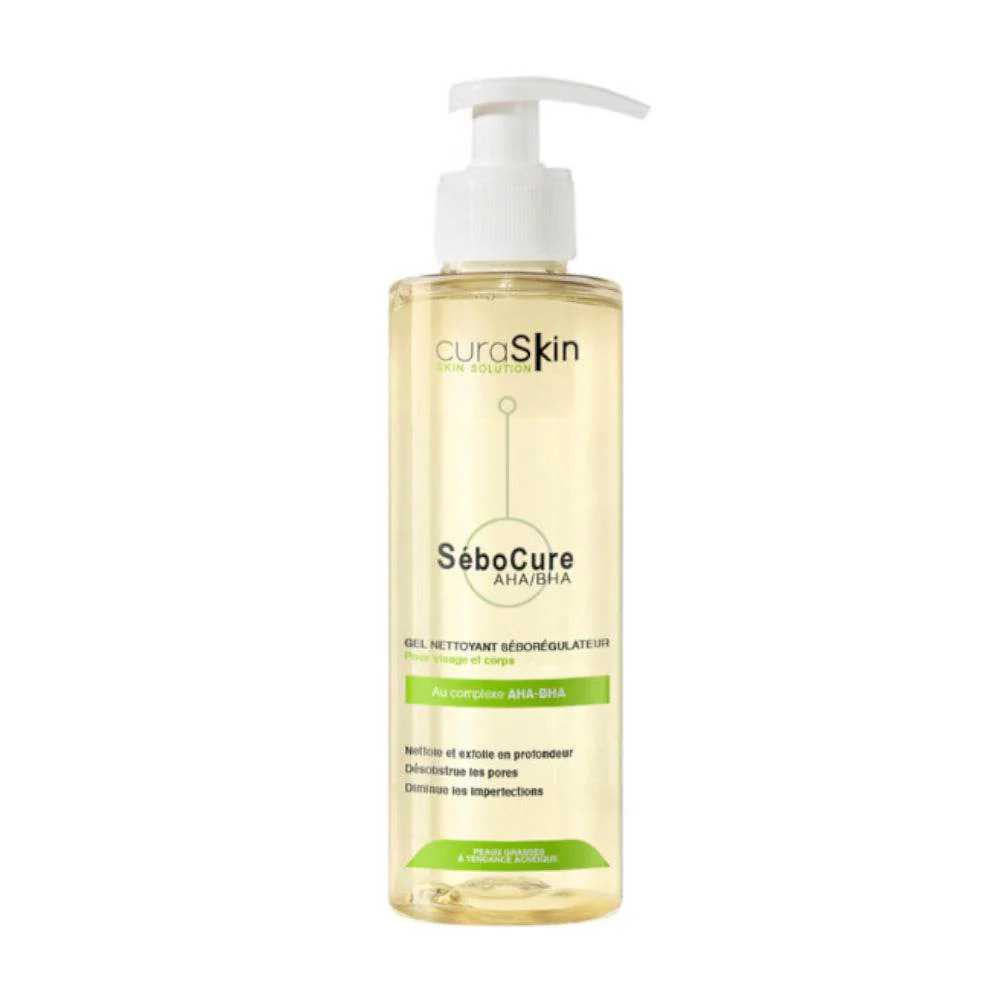 Curaskin Sebocure Gel Nettoyant Seboregulateur Peau Grasse  200ml