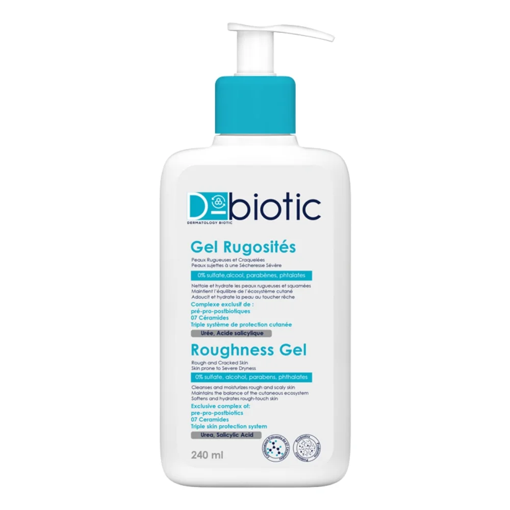 D-BIOTIC Gel Rugosités 240ml Gel Exfoliant Corps Probiotiques Peaux Rugueuses
