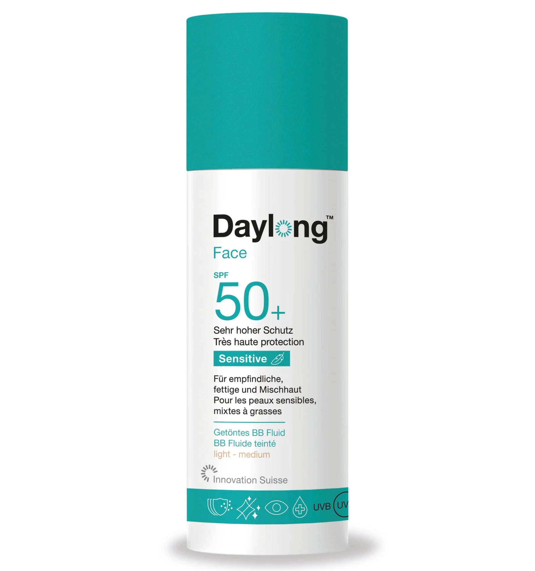 DAYLONG Face Sensitive BB SPF50+ 50ml Crème Teintée Solaire Visage Peaux Sensibles Très Haute Protection