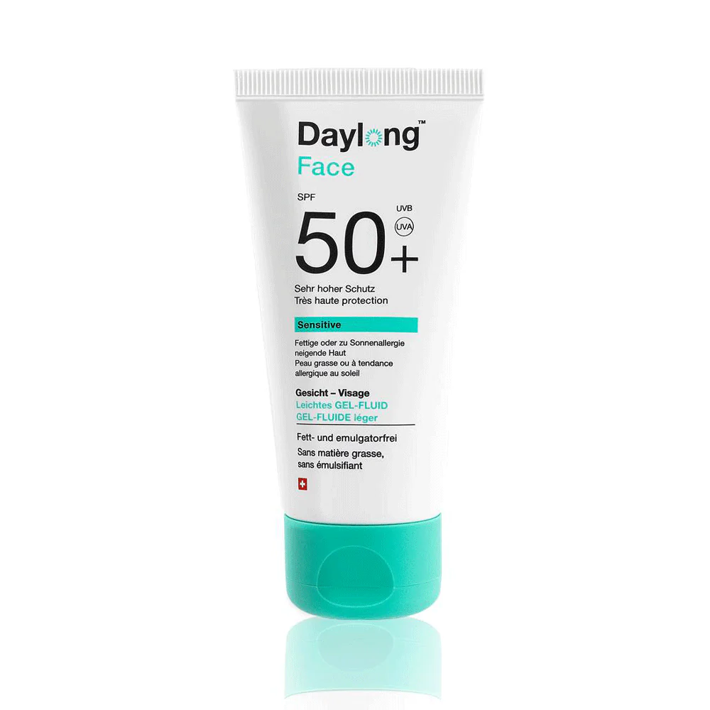 DAYLONG Face Sensitive Gel SPF50+ 50ml Gel Solaire Visage Peaux Sensibles Mixtes Grasses Très Haute Protection