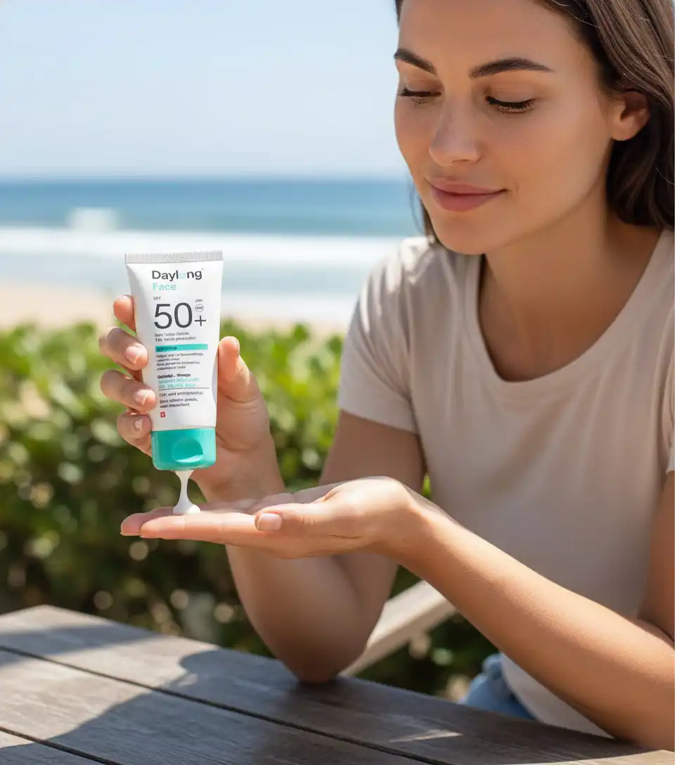 DAYLONG Face Sensitive Gel SPF50+ 50ml Gel Solaire Visage Peaux Sensibles Mixtes Grasses Très Haute Protection - Image 4
