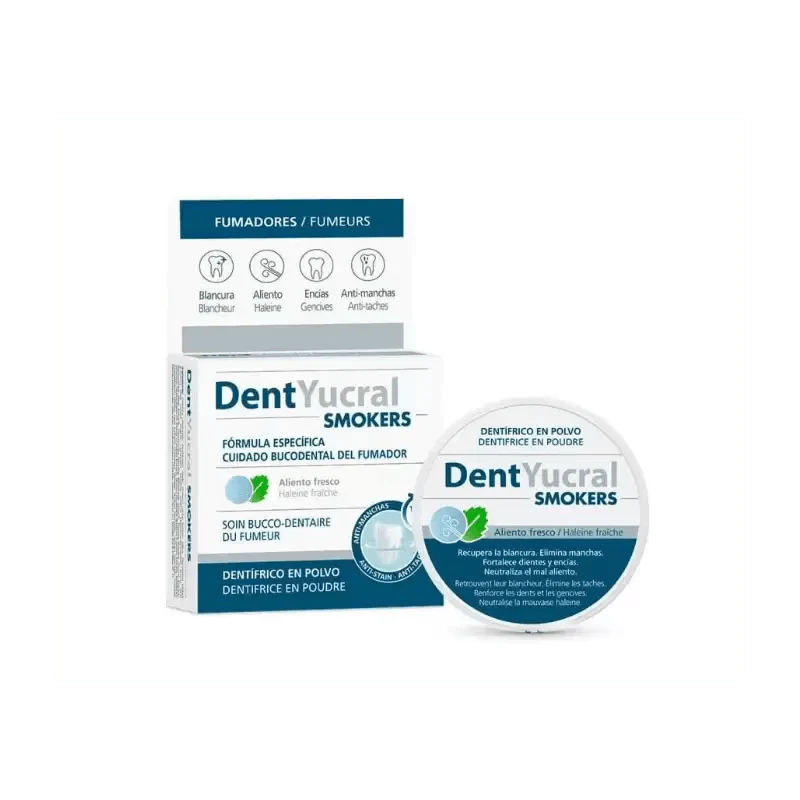 DentYucral Fumeurs Dentifrice Poudre 50g Spécial Fumeurs Anti-Taches Tabac