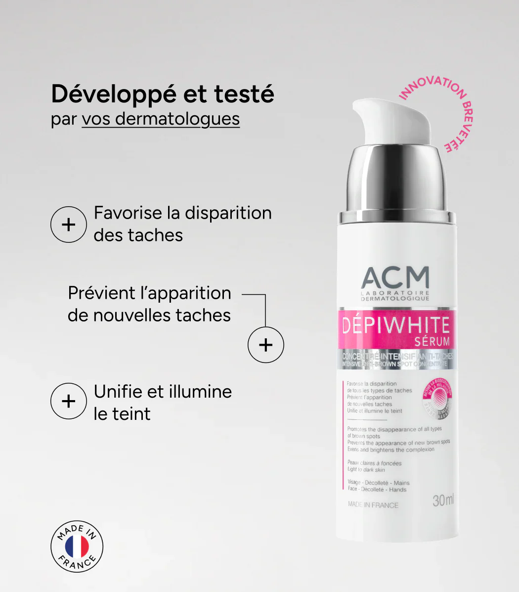 ACM DÉPIWHITE Sérum Concentré Intensif Anti-Taches 30ml Éclaircissant Lumineux Hyperpigmentation + Écran Solaire SPF50+ - Image 5
