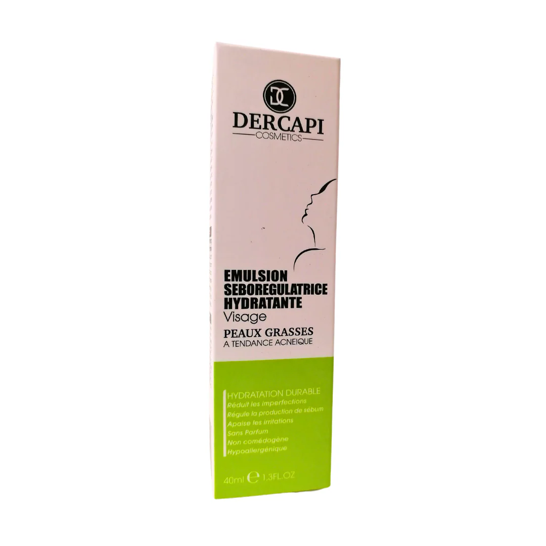 DERCAPI Émulsion Séborégulatrice Peaux Grasses 40ml Soin Matifiant Anti-Brillance