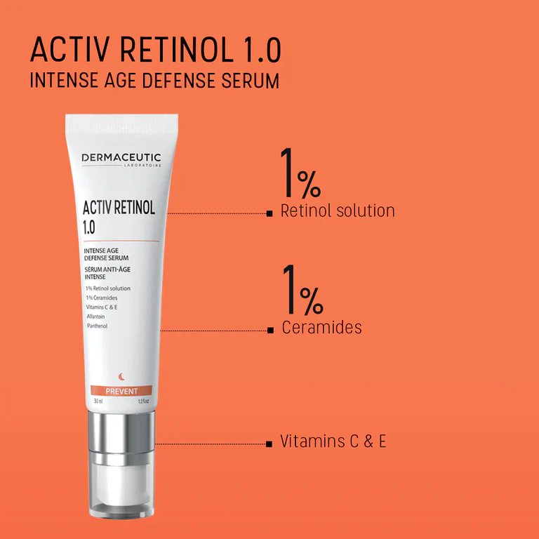 DERMACEUTIC Activ Retinol 1.0 30ml Sérum Anti-Âge Rétinol Pur 1.0% Intensif Rides Raffermissement - Image 2