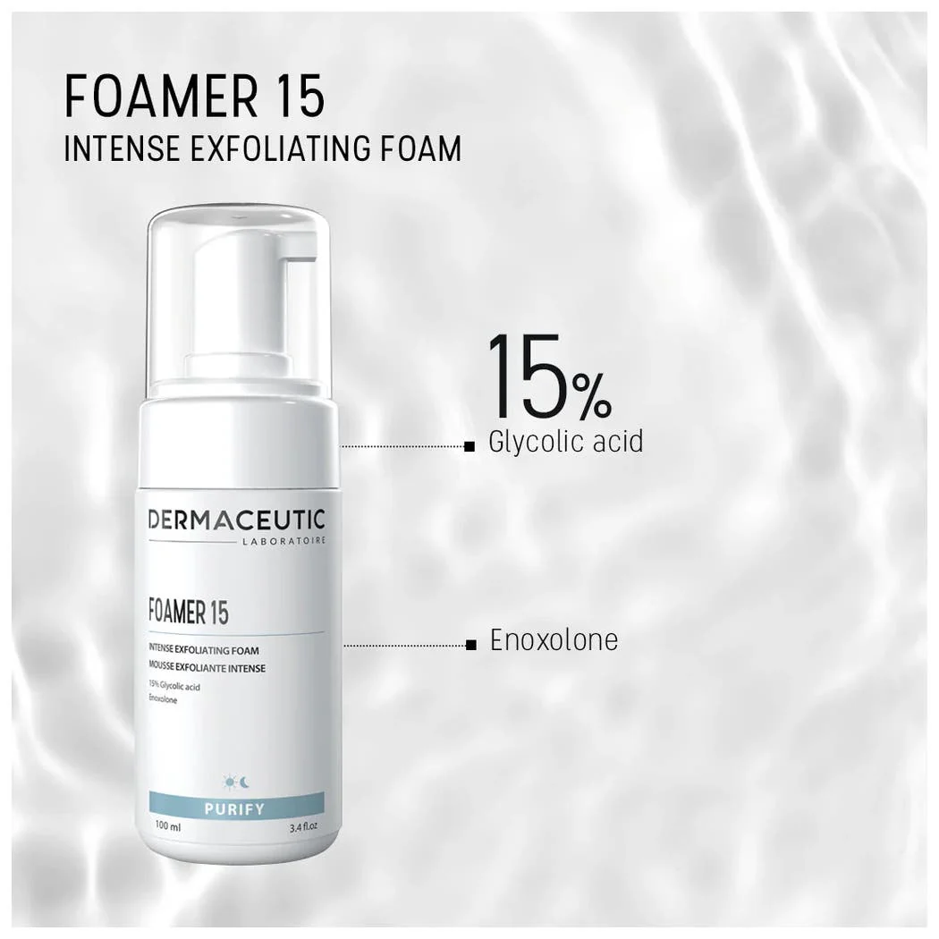 DERMACEUTIC Foamer 15 Nettoyant Expert 100ml Gel Moussant Visage Exfoliant Acide Glycolique 15% Peaux Épaisses - Image 3
