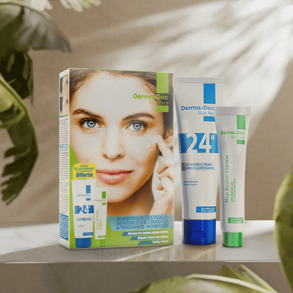 DERMADOC Stop Bouton Express 15ml + Crème Éclaircissante 50ml Offerte Anti-Imperfections Ciblé Peaux Acnéiques