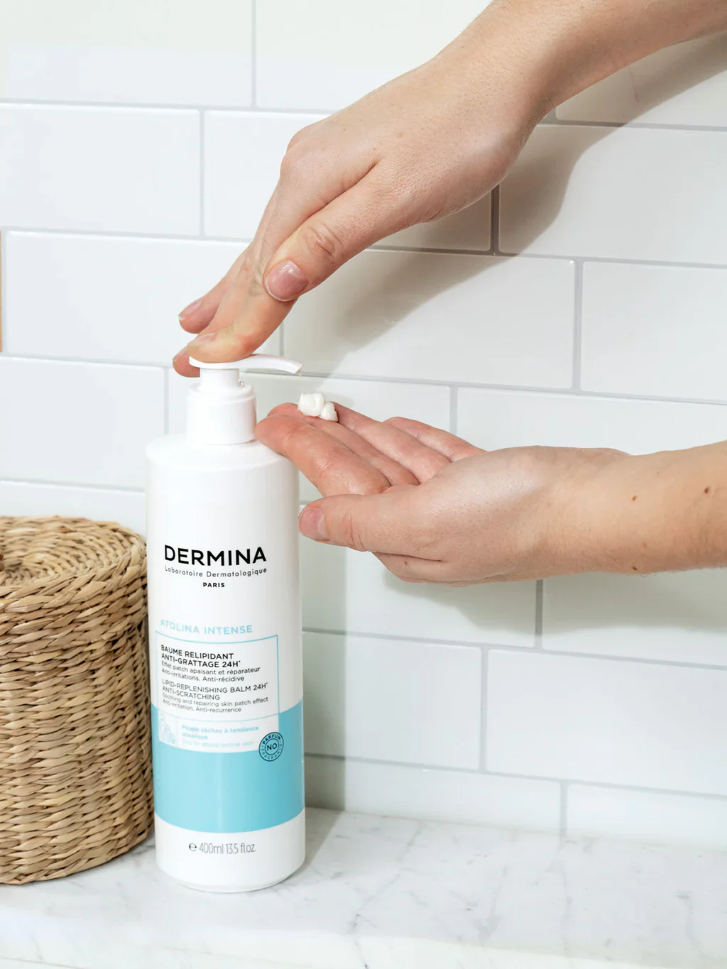 DERMINA Atolina Intense Baume Relipidant 400ml Soin Corps Hydratant Réparateur Peaux Atopiques - Image 3