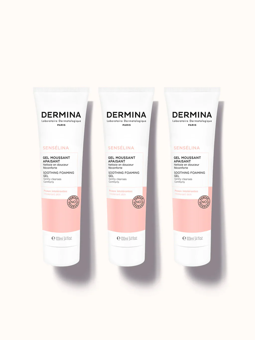 DERMINA Sensélina Gel Moussant Apaisant Peaux Intolérantes 100ml Nettoyant Visage Doux Sans Savon - Image 4