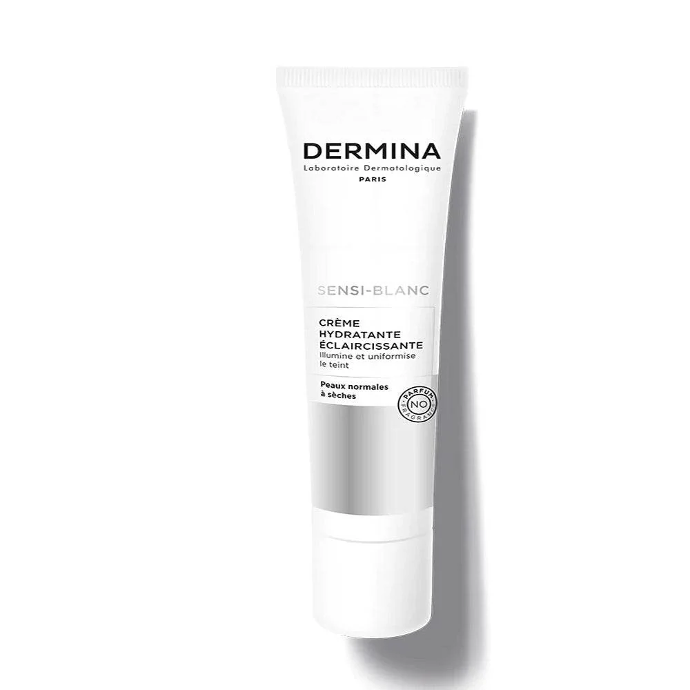 DERMINA SENSI-BLANC Crème Moussante Éclaircissante 100ml Nettoyant Doux Unifiant Anti-Taches