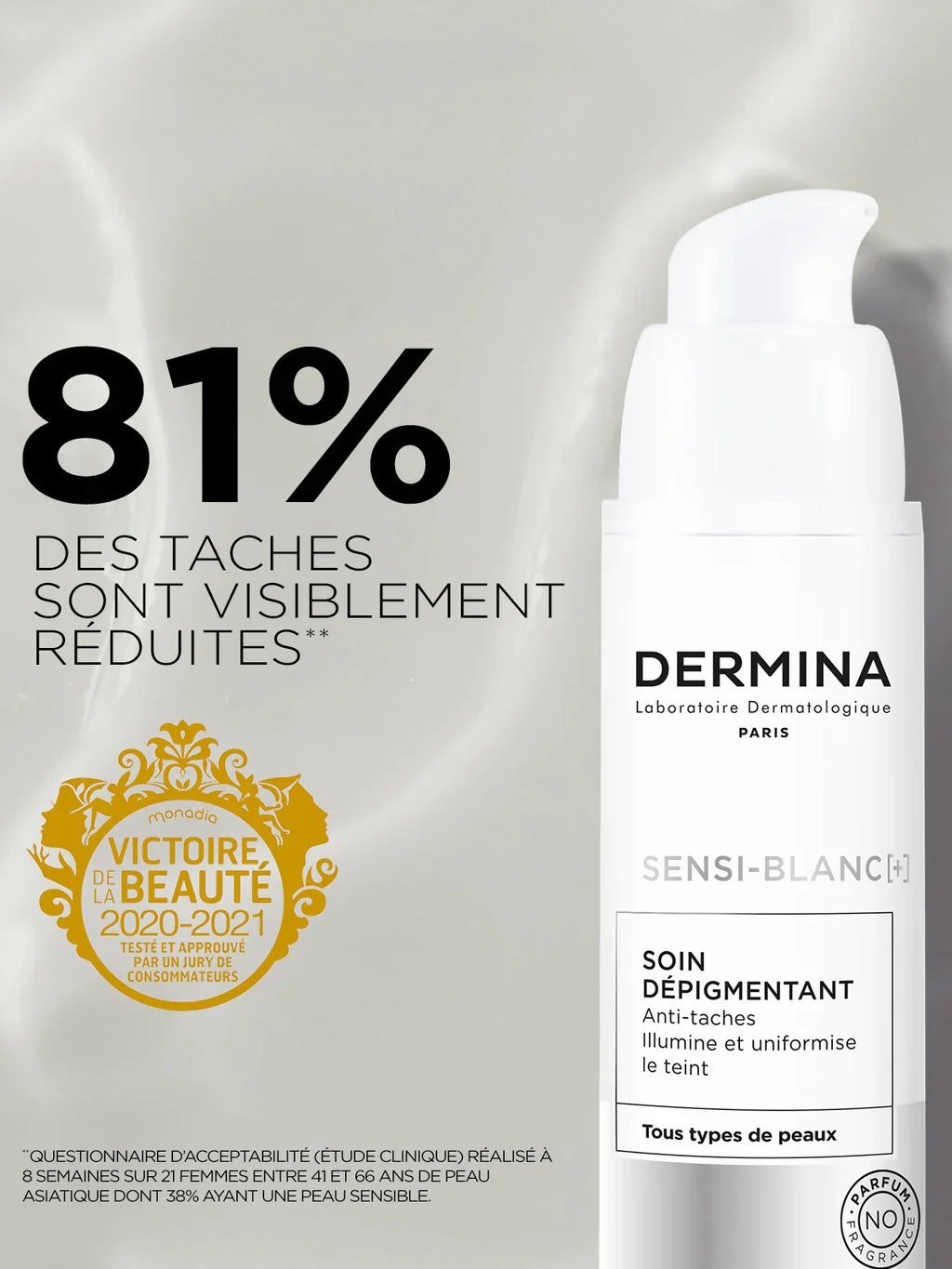 DERMINA Sensi Blanc+ Soin Dépigmentant Anti-Tache  Éclaircissant Uniformisant Vitamine C - Image 5