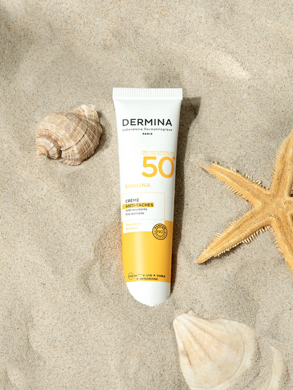 DERMINA Sunlina Crème Anti-Taches SPF50+ 40ml Protection Solaire Très Haute Anti-Pigmentation Peau Sensible - Image 3