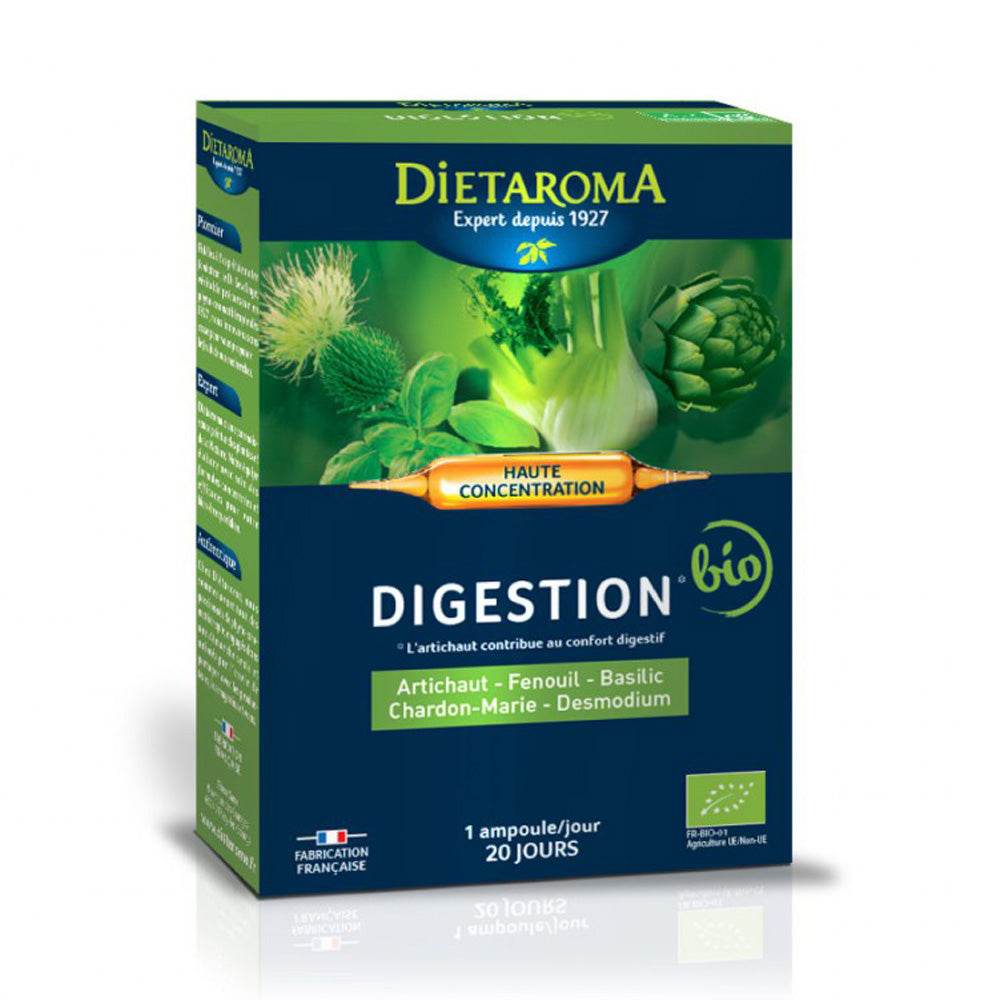 DIETAROMA Digestion 20 Ampoules × 10ml - Confort Digestif & Bien-être Pure - Complexe Phytothérapique