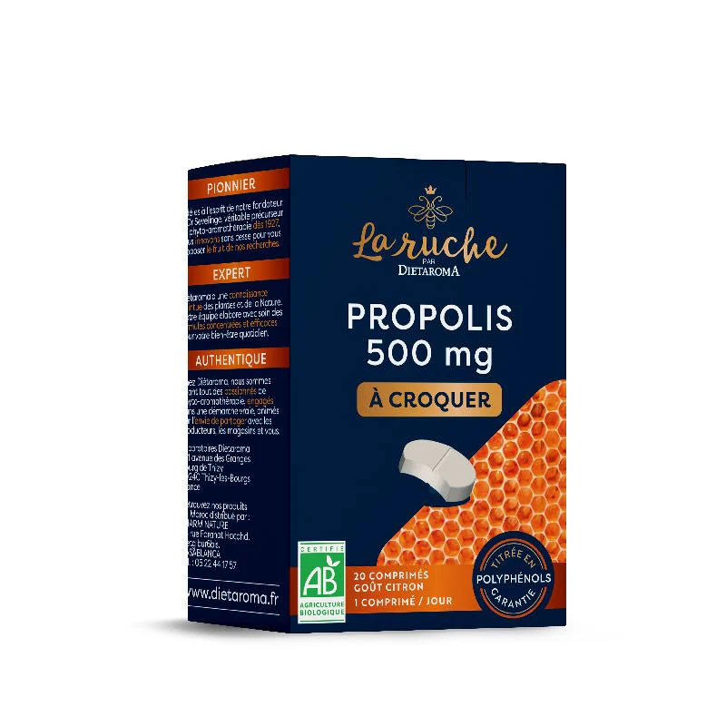 Dietaroma La Ruche Propolis à Croquer 20 Comprimés Immunité Gorge Défenses - Image 2