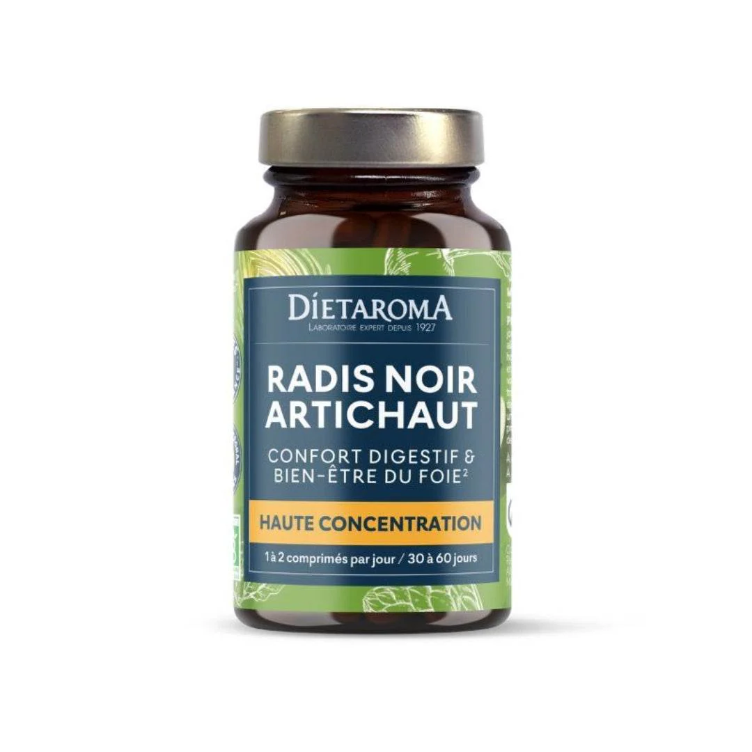 Dietaroma Radis Noir Artichaut 60 Comprimés Détox Digestion Foie Drainage Bile