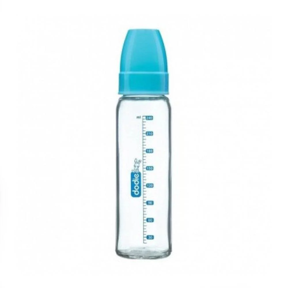 Dodie Biberon En Verre Bleu Col Etroit 240ml