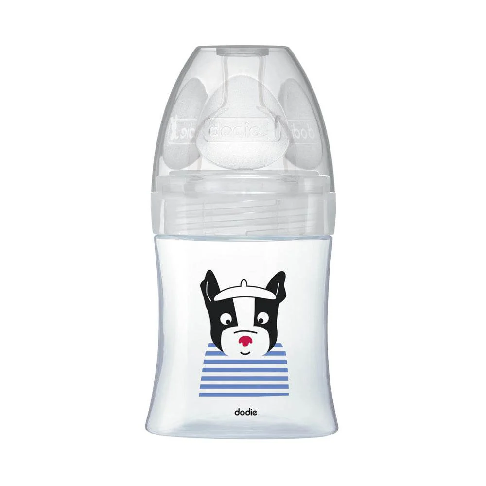 Dodie Biberons Verre Sensation+ Anti-Coliques Tétine Plate Débit Lent Paris +0m 150ml
