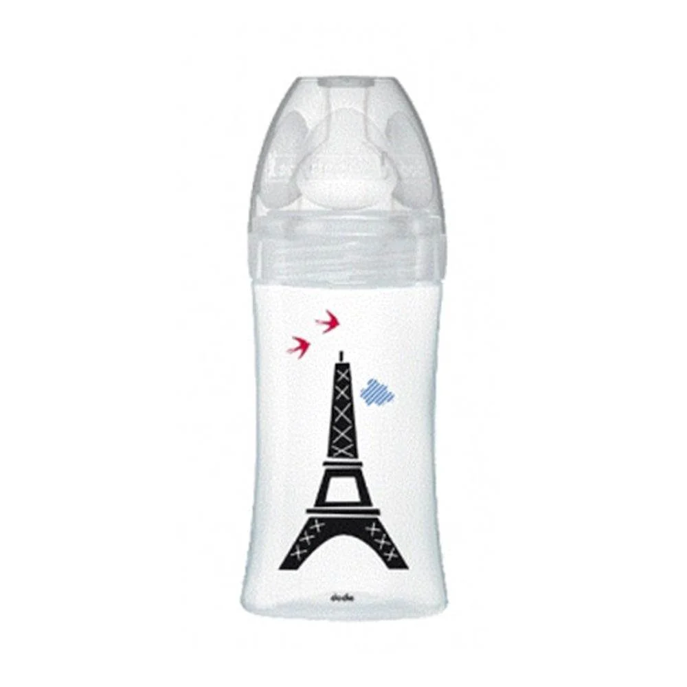 Dodie Biberons Verre Sensation+ Anti-Coliques Tétine Plate Débit Lent Paris +0m 270ml