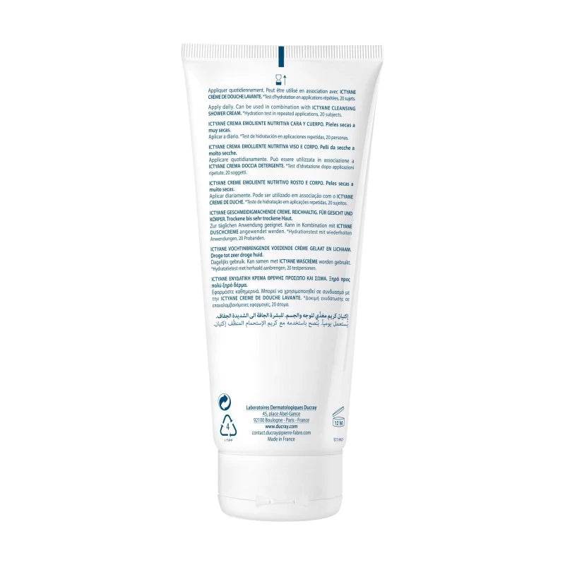 DUCRAY Ictyane Crème Émolliente Nutritive 200ml - Corps Peaux Très Sèches - Image 2