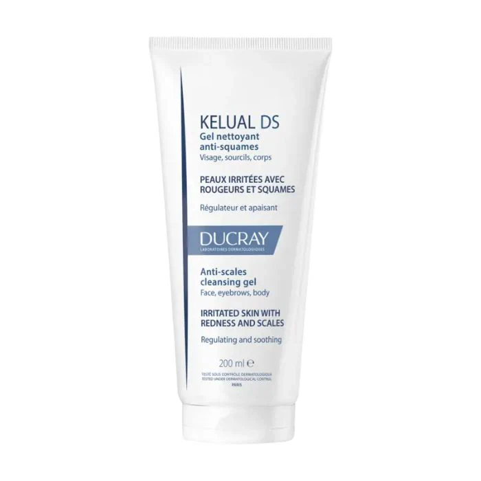 DUCRAY Kelual DS Gel Nettoyant Anti-Squames 200ml Dermite Séborrhéique Pellicules Grasses Apaisement Purification