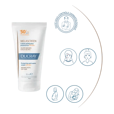 DUCRAY Melascreen Crème Antitaches Protectrice SPF50+ 50ml - peau sèche - Image 4