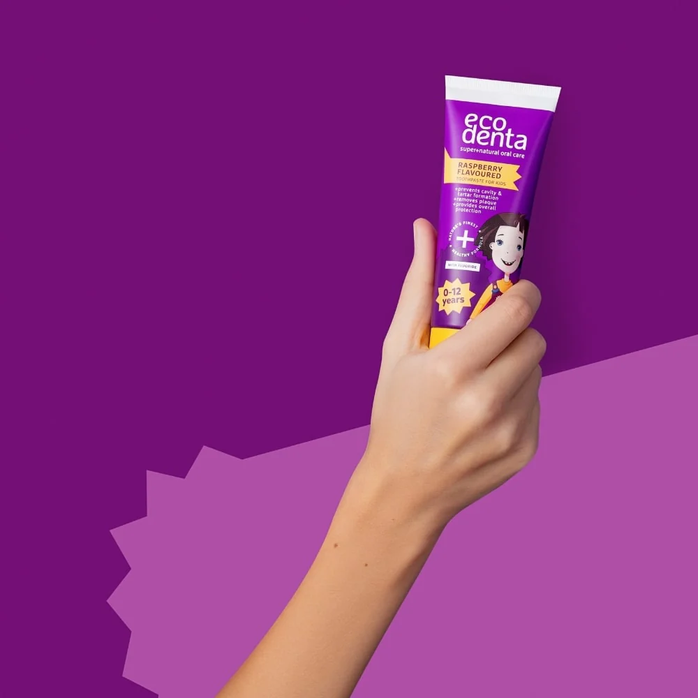 ECO DENTA Dentifrice Enfants Goût Framboise 75ml Naturel Bio Dents de Lait - Image 2
