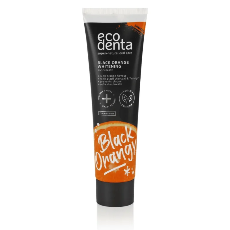 ECODENTA Dentifrice Blanchissant au Charbon Actif et à l'Orange 100ml Dentifrice Blancheur Naturel
