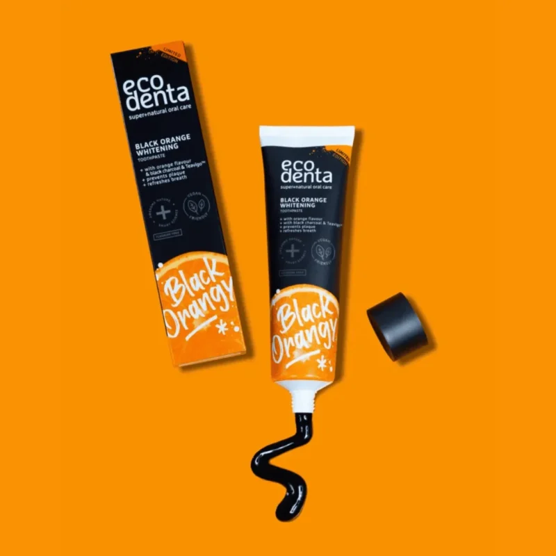 ECODENTA Dentifrice Blanchissant au Charbon Actif et à l'Orange 100ml Dentifrice Blancheur Naturel - Image 3