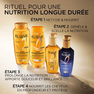 ELSEVE Huile Extraordinaire Cheveux Très Secs Kit Shampooing 200ml + Sérum 100ml Nutrition Intense Brillance - Image 10