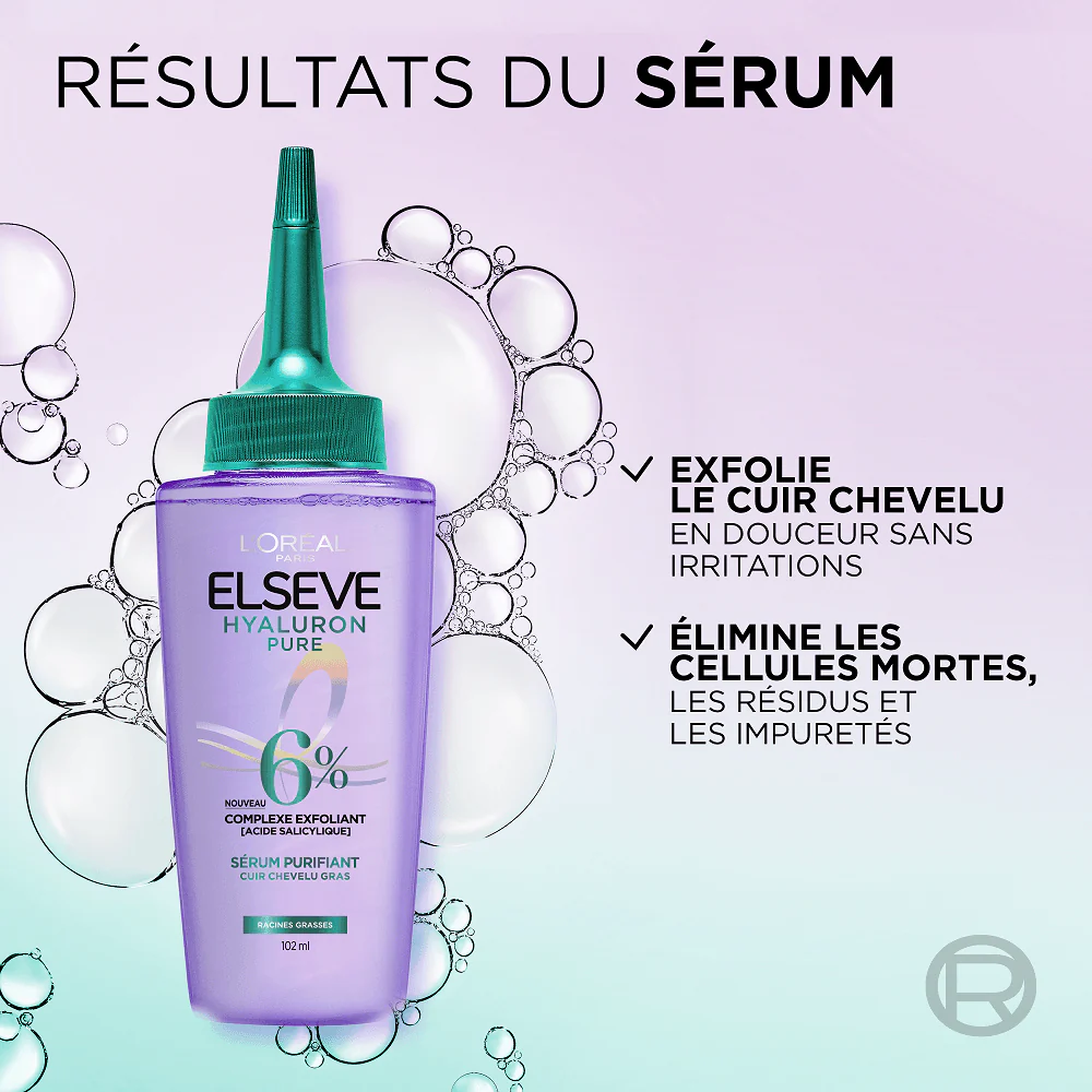 ELSEVE Hyaluron Pure Sérum 100ml + Shampooing 200ml Pack Acide Hyaluronique Hydratation Intense Cheveux Déshydratés - Image 3