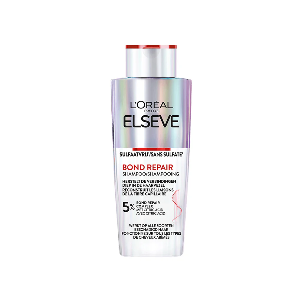 ELSEVE Premium Shampooing Bond Repair 200ml Acide Citrique Reconstruit Liaisons Cheveux Abîmés Cassants Colorés