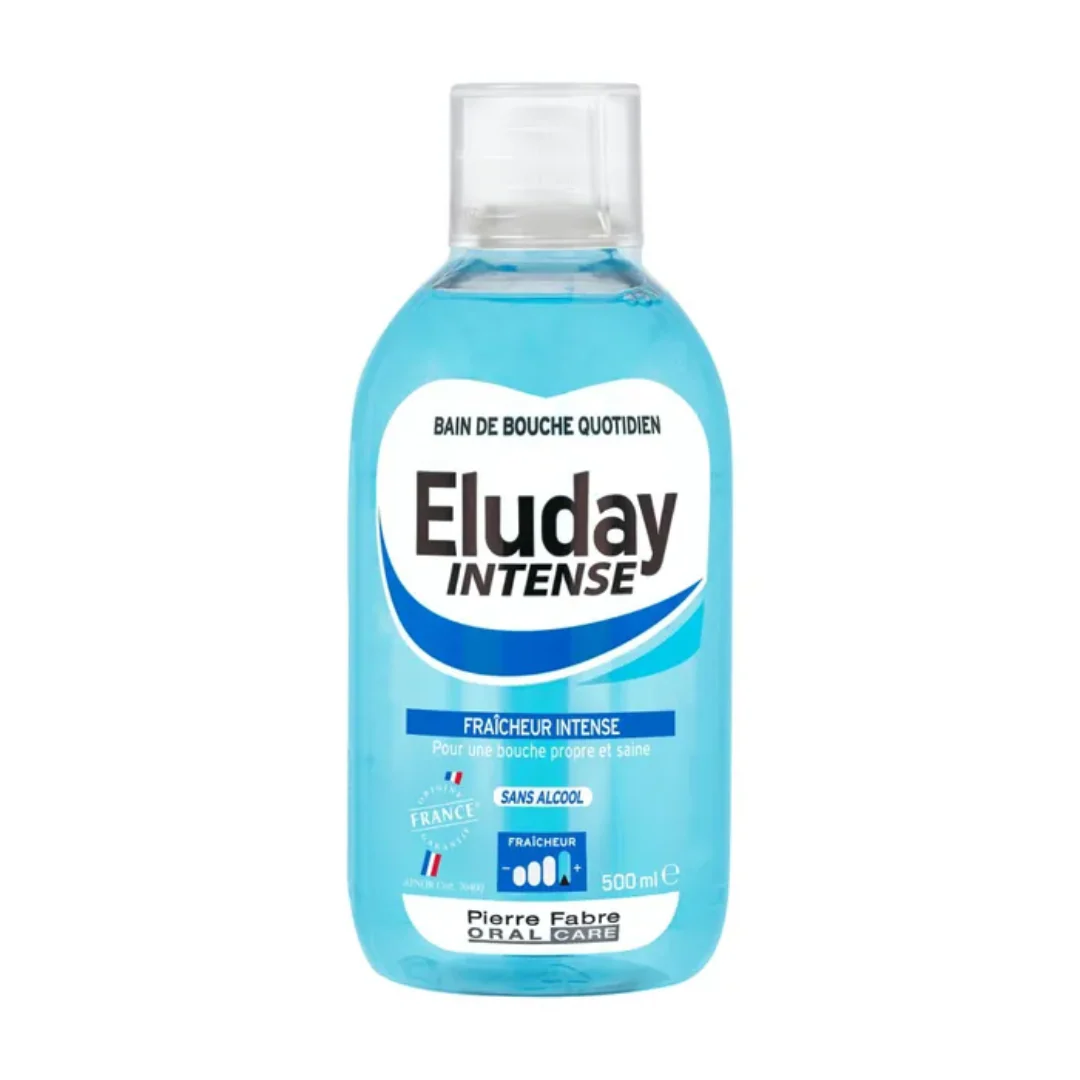 ELUDAY Bain de Bouche Fraîcheur Intense 500ml Hygiène Bucco-Dentaire Haleine Fraîche Longue Durée Protection Complète