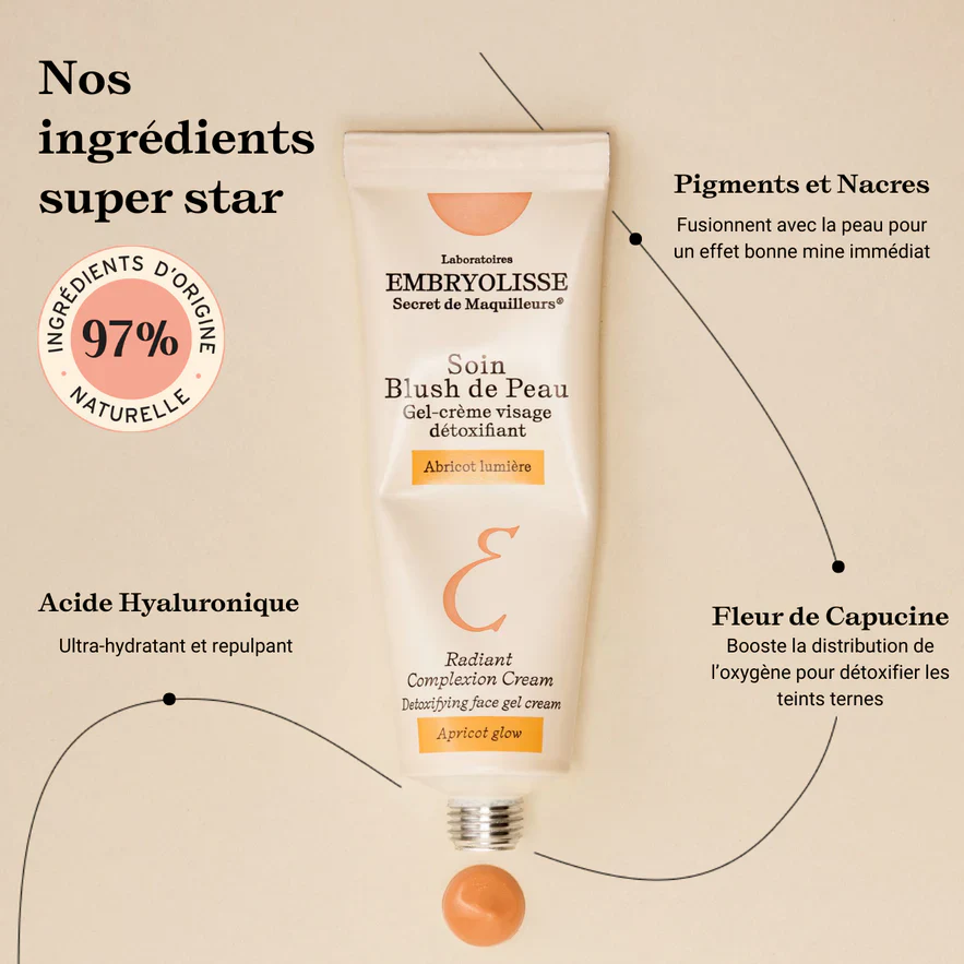Embryolisse Soin Blush De Peau Abricot Lumière 30ml Soin Teinté Hydratant Éclat Doré - Image 6