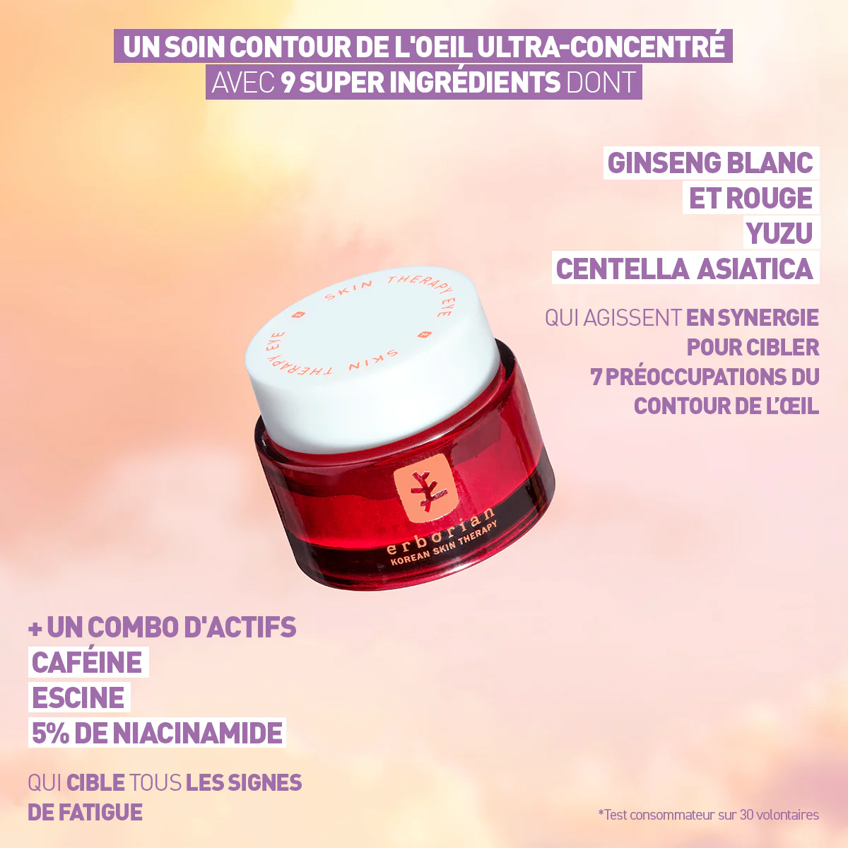 ERBORIAN Skin Therapy Eye 15ml Soin Contour Yeux Anti-Âge Cernes Poches Rides - Image 3
