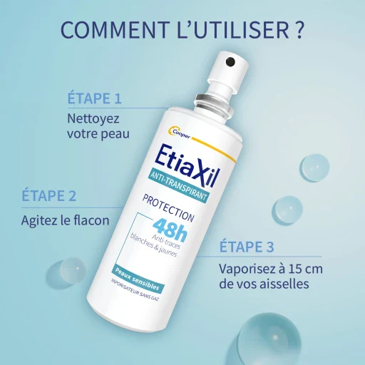 ETIAXIL Anti-Transpirant Protection 48H 100ml Aérosol Efficacité Longue Durée Transpiration Modérée Usage Quotidien - Image 5