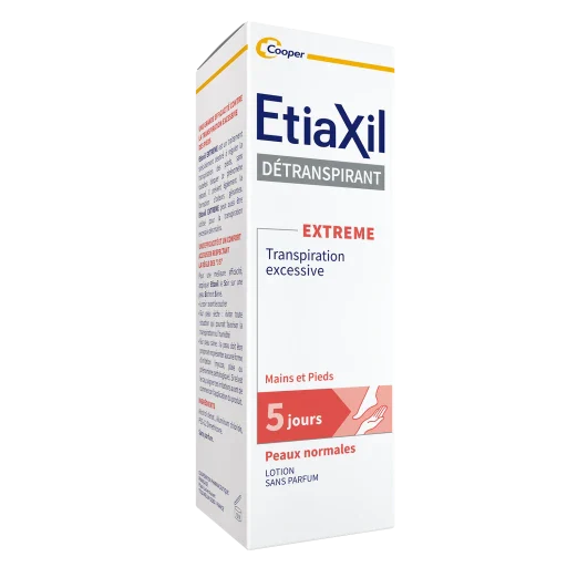 ETIAXIL Détranspirant Peaux Normales Lotion Mains et Pieds 100ml Anti-Transpiration Excessive Efficacité Clinique 5 Jours Protection Longue Durée