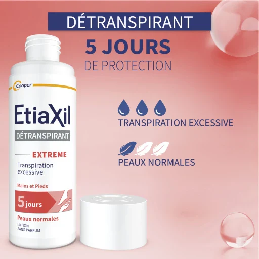 ETIAXIL Détranspirant Peaux Normales Lotion Mains et Pieds 100ml Anti-Transpiration Excessive Efficacité Clinique 5 Jours Protection Longue Durée - Image 7