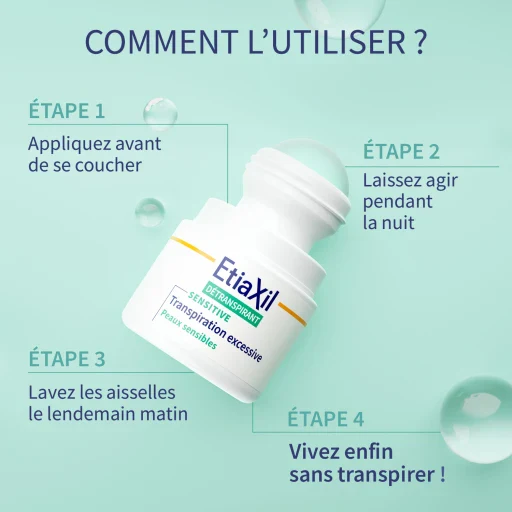 ETIAXIL Détranspirant Roll-On Peaux Sensibles 15ml Anti-Transpiration Aisselles Formule Douce Efficacité 3-5 Jours Protection Hypoallergénique - Image 3