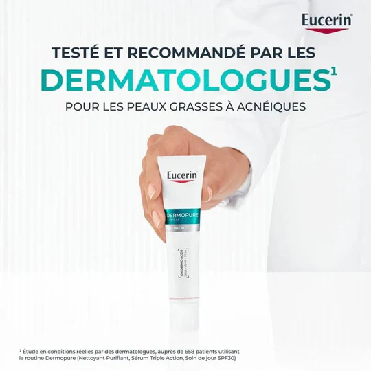 EUCERIN Dermopure Clinical Peeling 10 Soin de Nuit Rénovateur 40ml Acide Glycolique AHA Peaux Acnéiques Imperfections - Image 2
