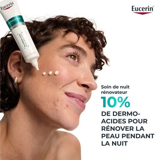 EUCERIN Dermopure Clinical Peeling 10 Soin de Nuit Rénovateur 40ml Acide Glycolique AHA Peaux Acnéiques Imperfections - Image 5