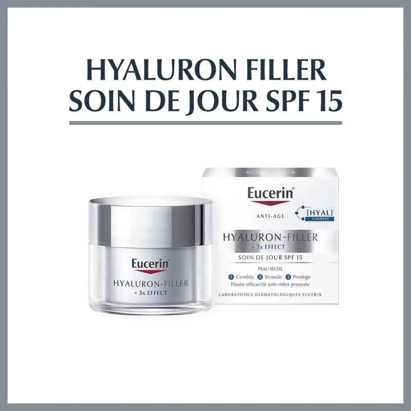 EUCERIN Hyaluron-Filler Soin Jour 3x Effect SPF15 50ml Anti-Rides Acide Hyaluronique Rides Comblées