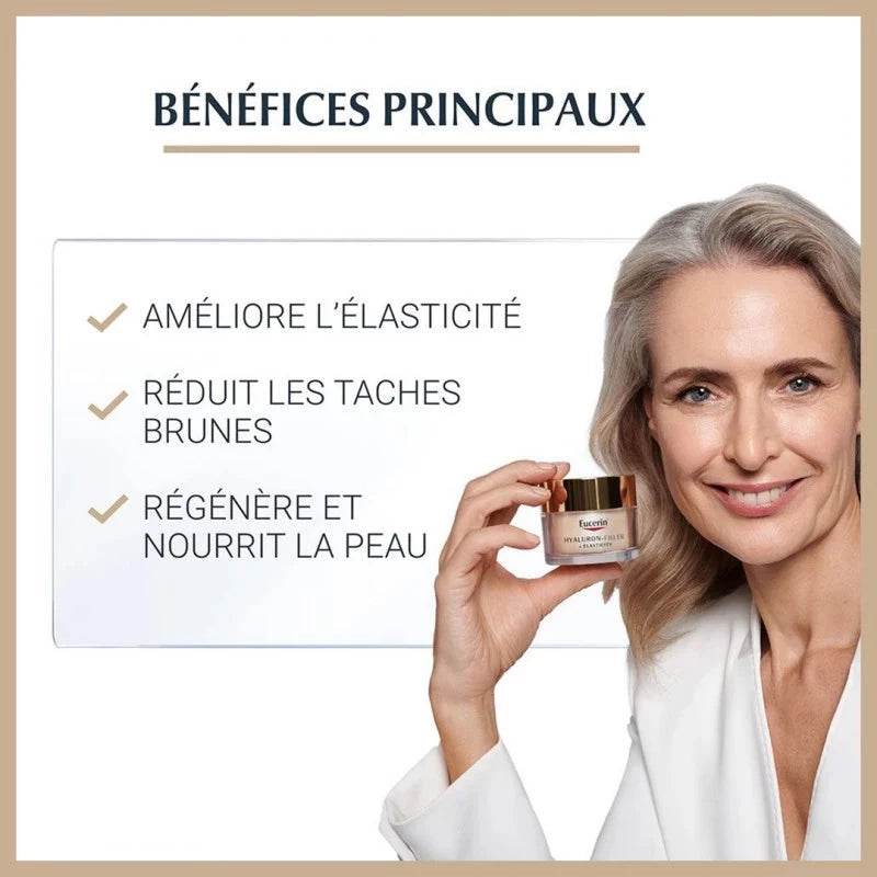 EUCERIN HYALURON-FILLER ELASTICITY Soin Nuit 50ml Anti-Âge Fermeté Rides - Image 2