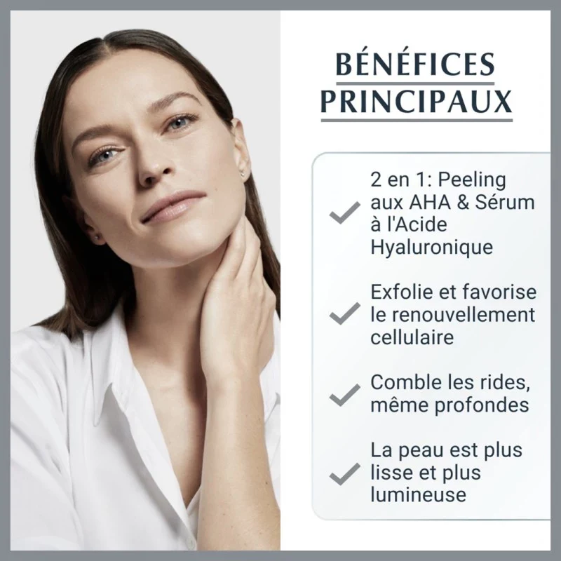 EUCERIN HYALURON-FILLER Peeling & Sérum Nuit 30ml Double Action Anti-Rides Exfoliation Douce Acide Hyaluronique Régénération - Image 2