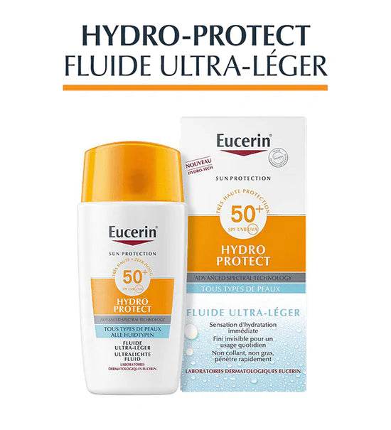 EUCERIN Sun Hydro Protect Fluide SPF50+ 50ml + 2 Formats Voyage Offerts - Image 2